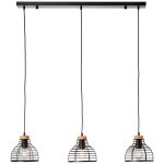 Brilliant Avia Pendant Metal Wood Black Wood | Suitable for 3x E27
