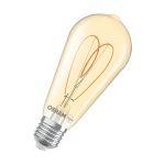 Osram Vintage 1906 LED E27 Edison Filament Gold 4.9W 470lm - 922 Extra Warm White | Best Colour Rendering - Dimmable - Replaces 40W