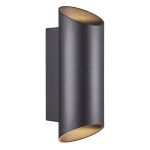 Nordlux Nico Wall Light Aluminium Black Up & Down | IP54 - Suitable for 2x GU10