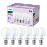 Multipack 6x Philips Bulb LED E27 Pear Frosted 5W 470lm - 827 Extra Warm White