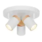 D'Lite Ceiling Light Beitem Metal Frosted White FSC Wood | Suitable For 3x GU10