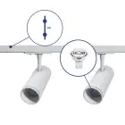 Bright Choice Complete Set 1-Phase Rail 1 Meter White | incl. 2x Spot + GU10 2700K 3W Dimmable + End Cap, Power Connector