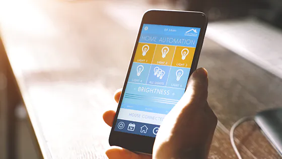 Smartphone shows Smart Home